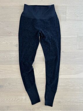 Alo Yoga Navy Blue Heathered High-Waist Alosoft Lounge Leggings - Size XS